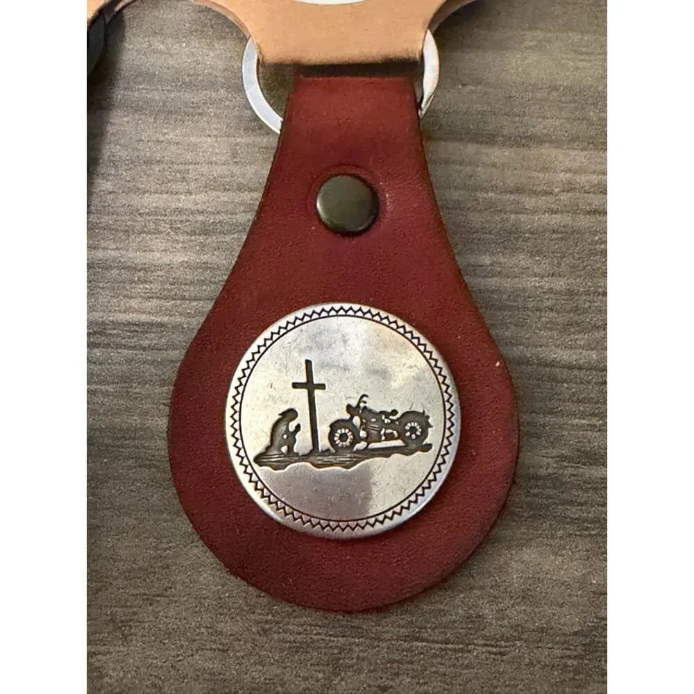 Dusty Road Farms Leather Key Fob Strap Keychain #463 New! Two! Texas DRF